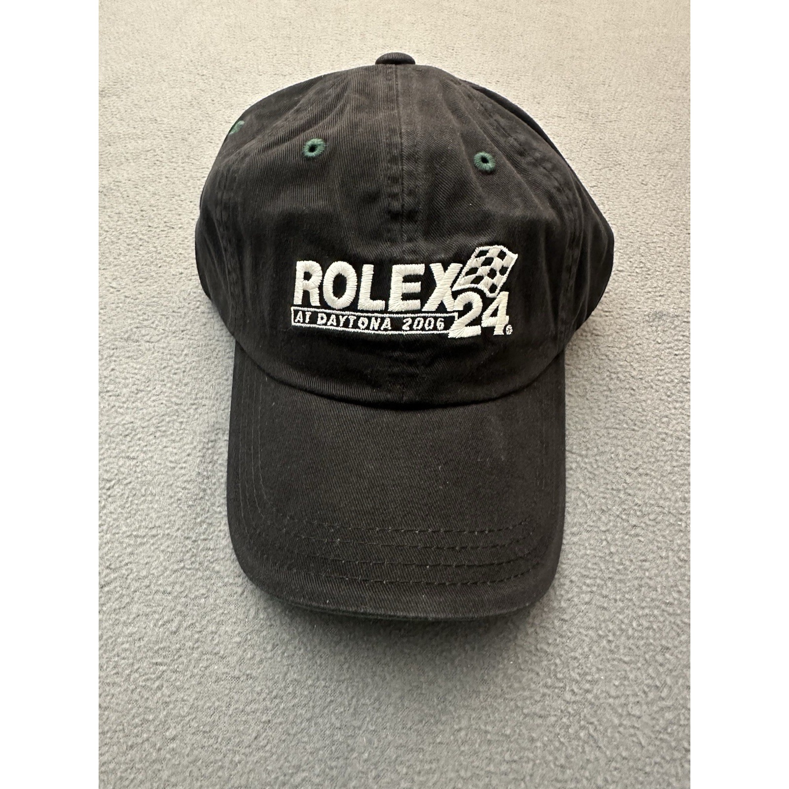 Rolex 24 At Daytona Cap Hat Racing BlackGreen Embroider Spellout Side Logo New
